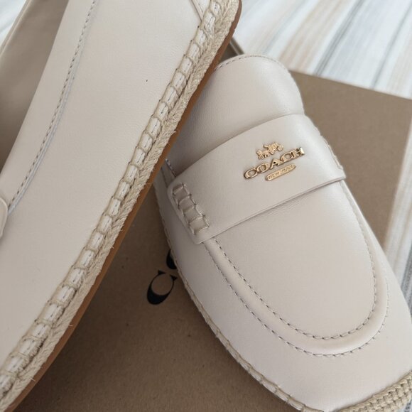 NWB Women's Coach Lockup Loafer Espadrille Shoe Chalk US 8.5B /EUR 39B - Picture 2 of 5